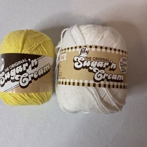 Lily Sugar'n Cream Yarn Set - Yellow and White